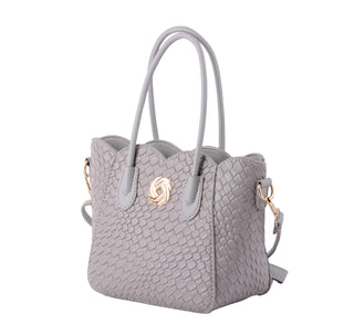 Scallop Brooch Tote Purse