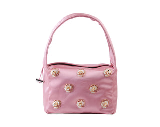 Satin Scrunch Bag with Bow Charms
