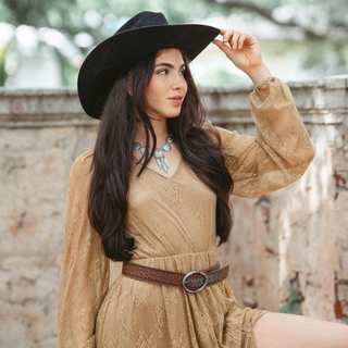 Jolene Tooled Leather Belt - Ships October 27th