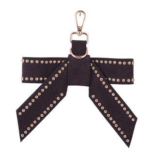 Studded Leather Bow Charm