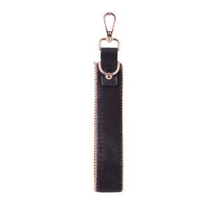 Zipper-Lined Calf Hair Bag Charm