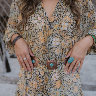 Turquoise Square Plate Concho