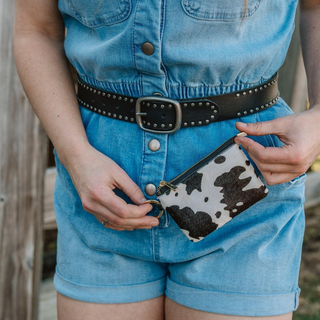 Grunge Stud Lined Leather Belt
