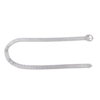 Crystal Mesh Belt with Oval Buckle