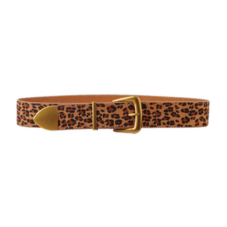 Golden Lined Leopard Print Belt - Ships October 27th