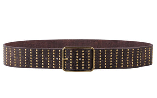 Stud-Covered Leather Belt