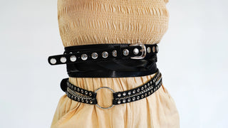 Suede Belt with Wide Studs