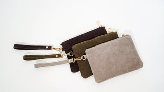 Suede Wristlet Pouch