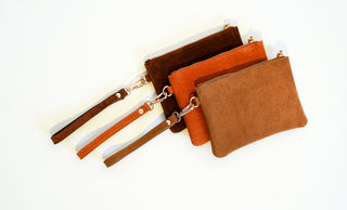 Suede Wristlet Pouch