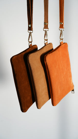 Suede Wristlet Pouch