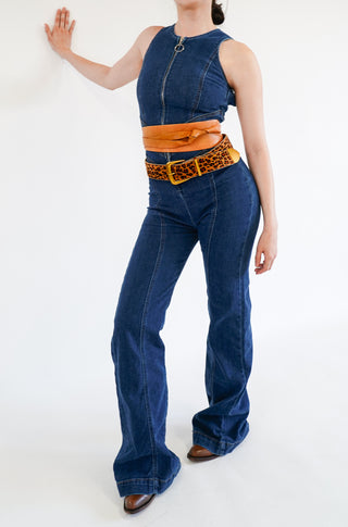Golden Lined Leopard Print Belt - Ships October 27th
