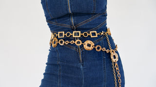 Stamped Metallic Donut Link Belt