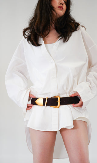 Zipper Lined Belt with Gold Hardware - Ships October 27th