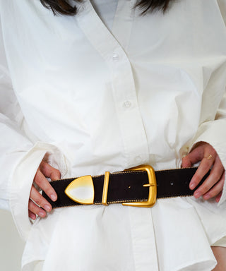 Zipper Lined Belt with Gold Hardware - Ships October 27th