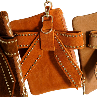 Suede Wristlet & Bow Hang-Off Set of 2