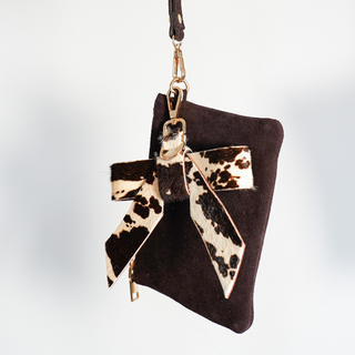 Suede Wristlet & Bow Hang-Off Set of 2