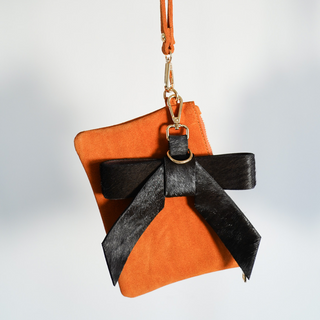 Suede Wristlet & Bow Hang-Off Set of 2