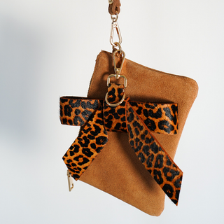 Suede Wristlet & Bow Hang-Off Set of 2