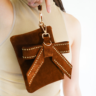 Suede Wristlet Pouch