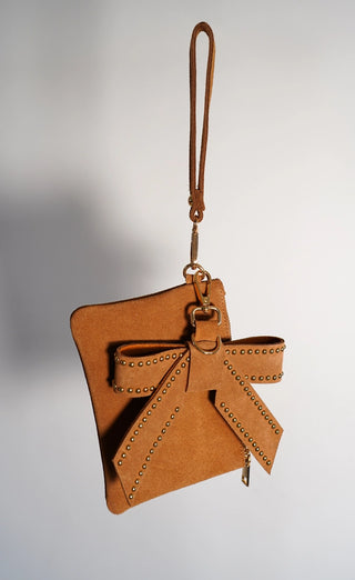 Suede Wristlet & Bow Hang-Off Set of 2