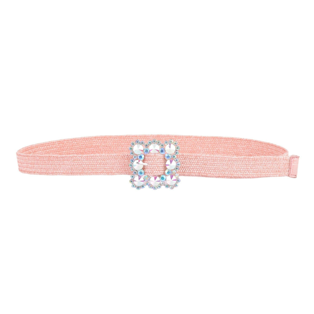 Flawless 5-Row Rhinestone Belt w Square Buckle Elegant Fit 27.5\