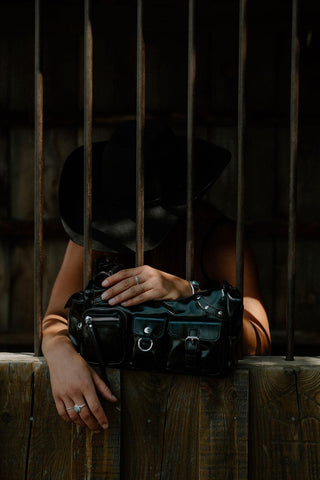 Patent Vegan Leather Runaway Bag