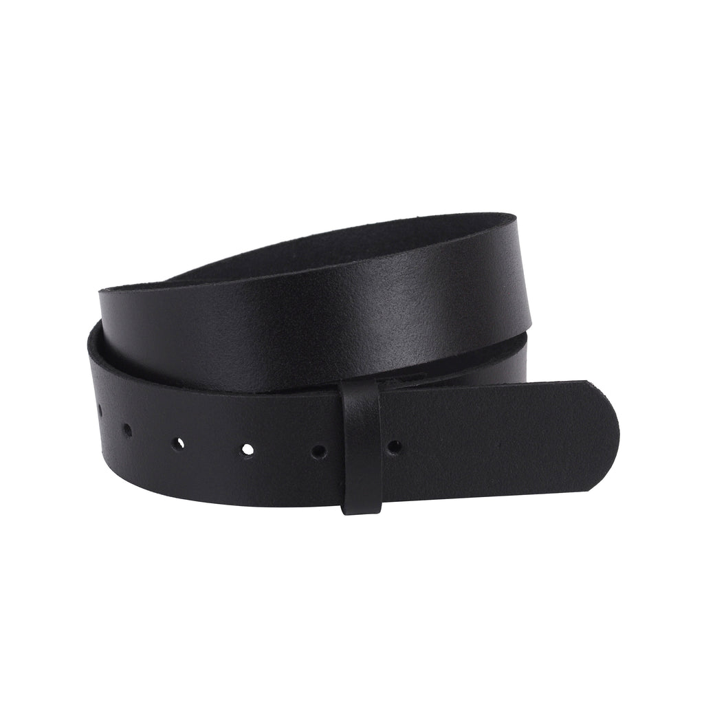Rolled up of Black Smooth Snap On Leather Belt Strap | Most Wanted USA