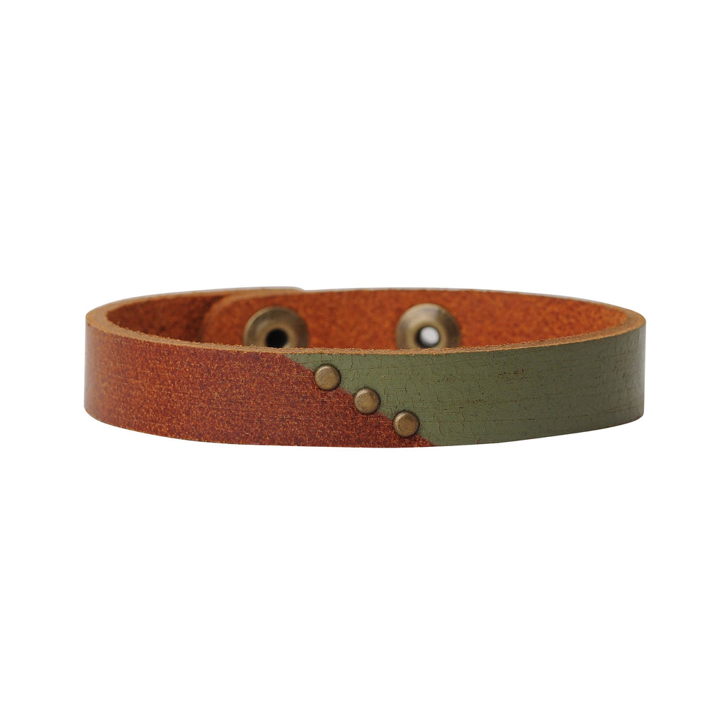 Two tone leather bracelet - mostwantedusa