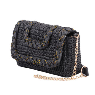 Wicker Crossbody with Braided Trim