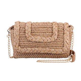 Wicker Crossbody with Braided Trim