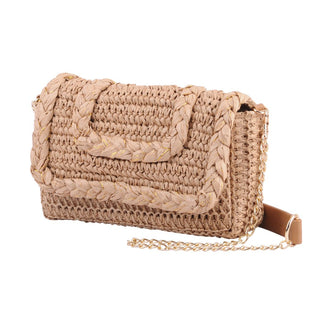 Wicker Crossbody with Braided Trim