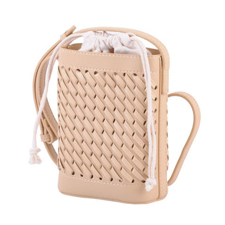 Woven Crossbody Handbag Faux Leather