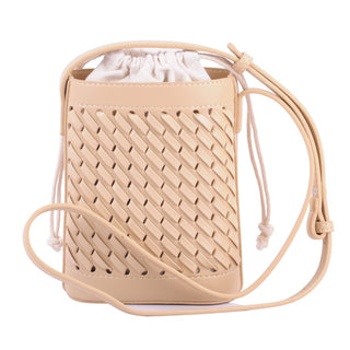 Woven Crossbody Handbag Faux Leather