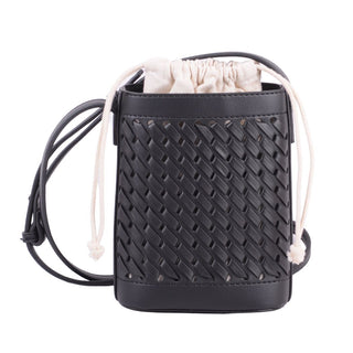 Woven Crossbody Handbag Faux Leather