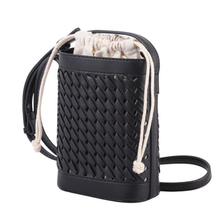 Woven Crossbody Handbag Faux Leather