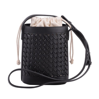 Woven Crossbody Handbag Faux Leather