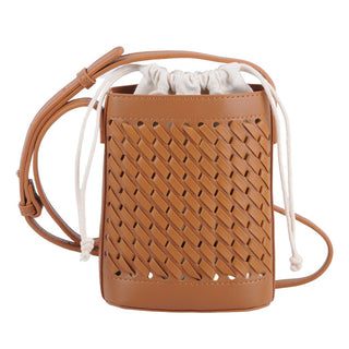 Woven Crossbody Handbag Faux Leather