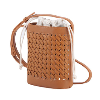 Woven Crossbody Handbag Faux Leather