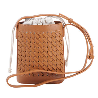 Woven Crossbody Handbag Faux Leather