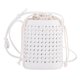 Woven Crossbody Handbag Faux Leather