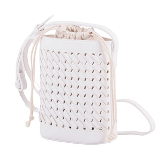 Woven Crossbody Handbag Faux Leather