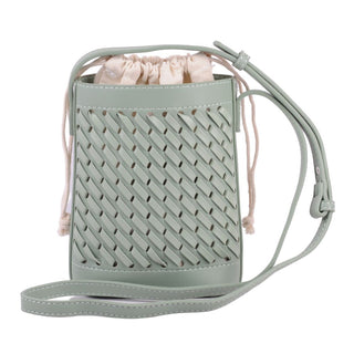 Woven Crossbody Handbag Faux Leather