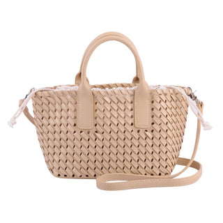 Woven Braided Top Handle Crossbody with Canvas Drawstring Pouch