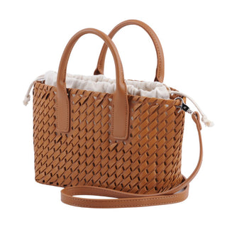 Woven Braided Top Handle Crossbody with Canvas Drawstring Pouch