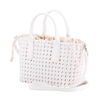 Woven Braided Top Handle Crossbody with Canvas Drawstring Pouch