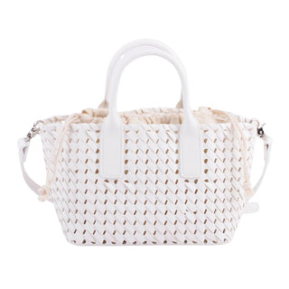 Woven Braided Top Handle Crossbody with Canvas Drawstring Pouch