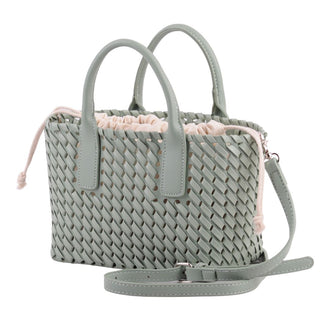 Woven Braided Top Handle Crossbody with Canvas Drawstring Pouch