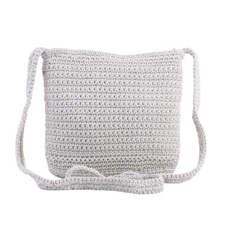 Crochet Shoulder Bag with Daisies