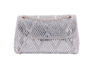 Diamond Pattern Rhinestone Clutch