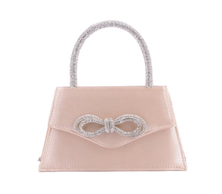 Satin Rhinestone Bow Satchel